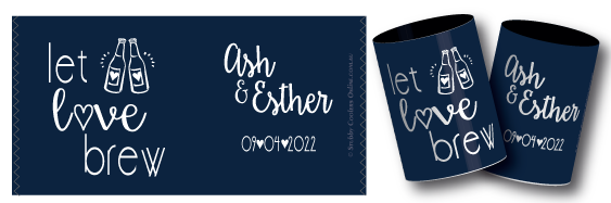 Esther & Ash's wedding  stubby coolers