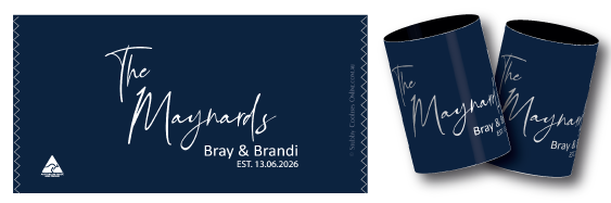 Brandi & Bray wedding  stubby holders