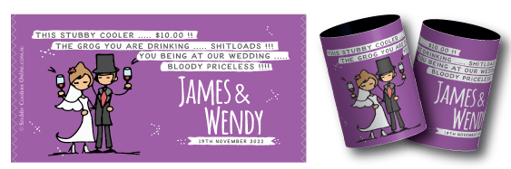 Wendy & James's wedding  stubby coolers